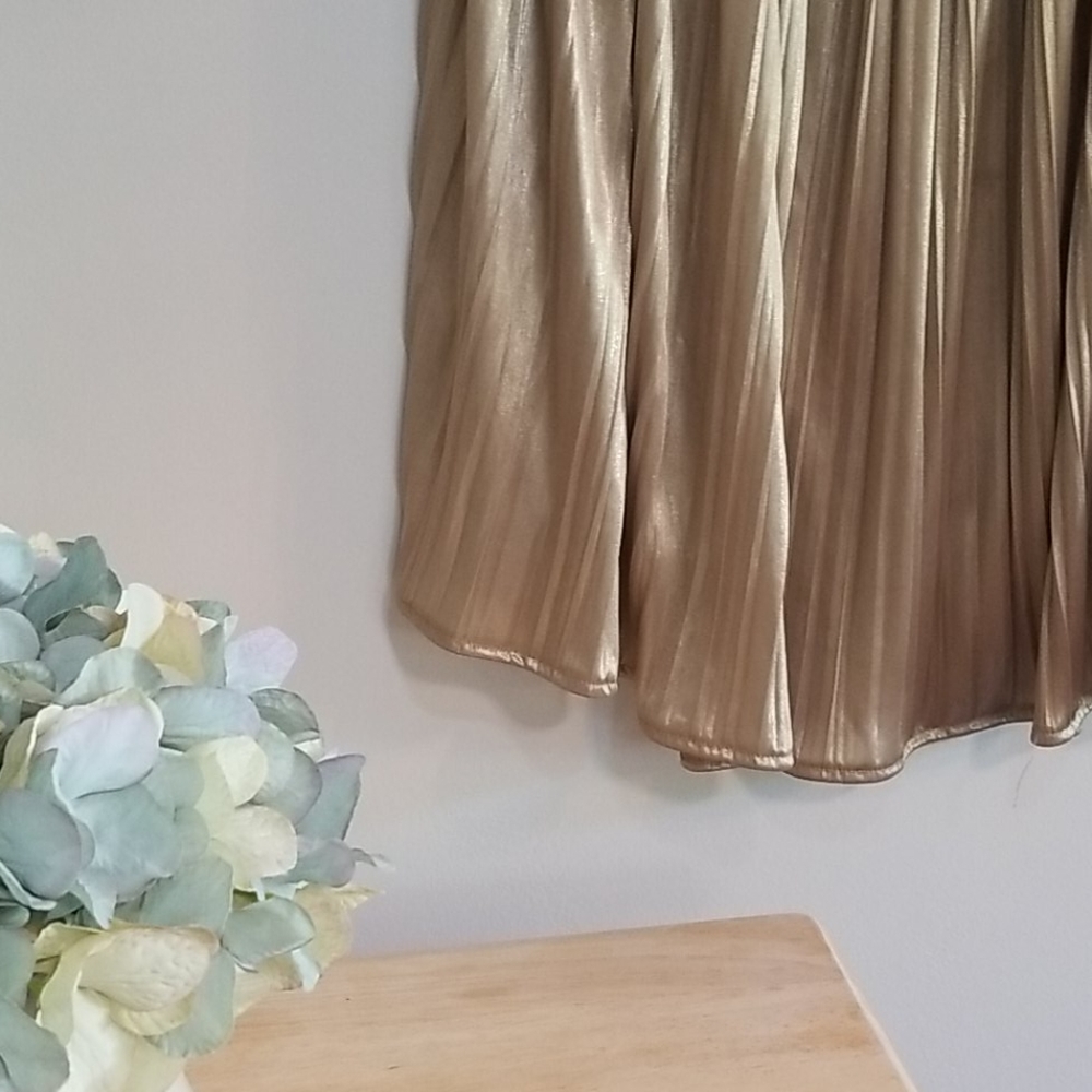 Willi Smith Gold pleated skirt